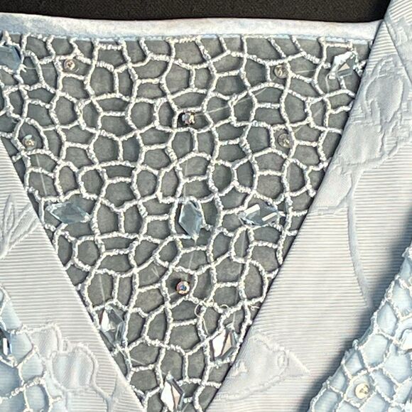 Champagne Italy Women Bead Embellished 3 Pcs Jacket & Skirt Shell Suit Sz‎ 14 - Picture 8 of 11